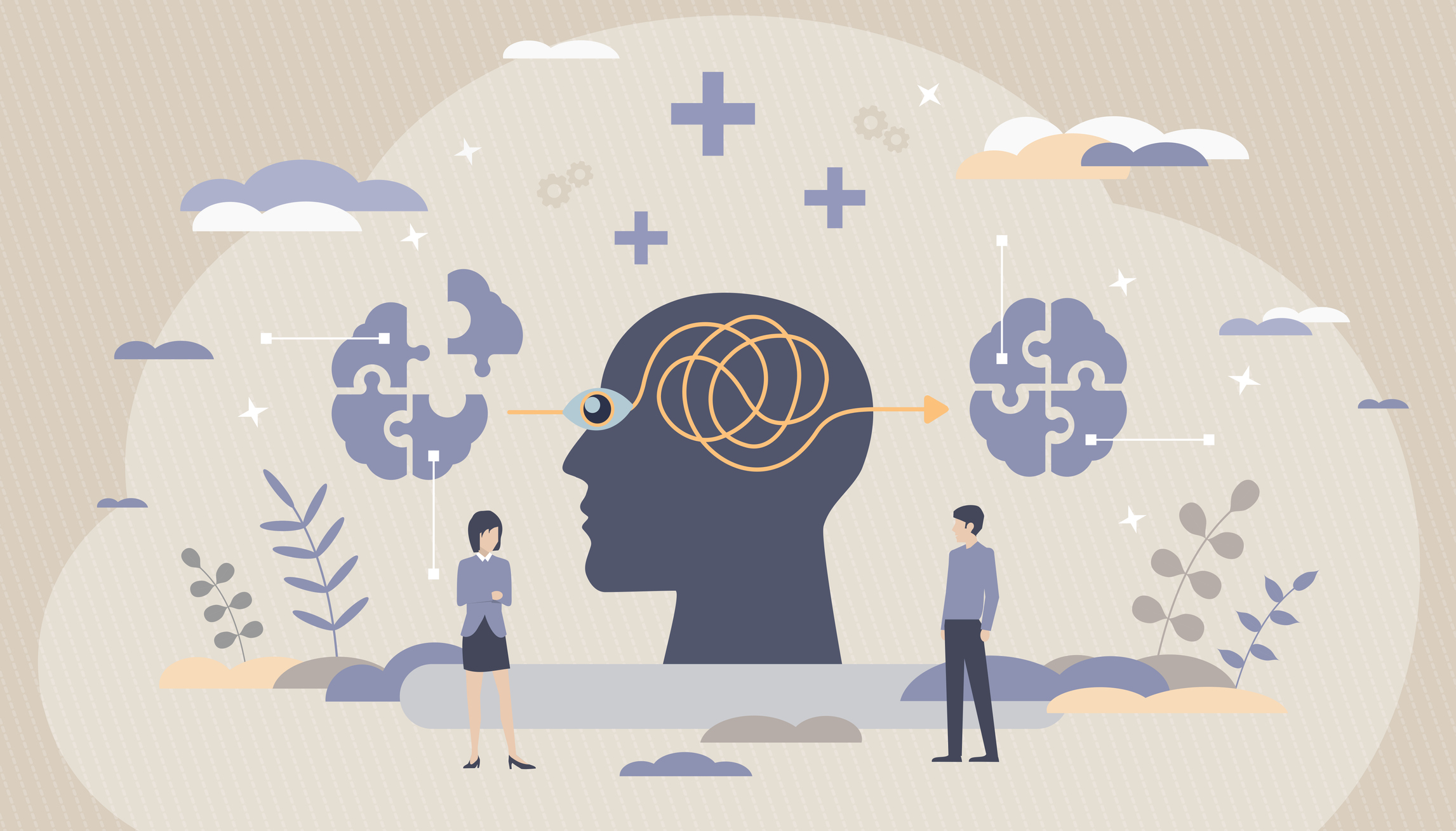 Illustration representing the brain and limbic system resistance
